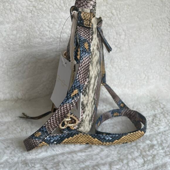 Brand New Design “Jessica Simpson” Python Blue Soft Zoey Crossbody Purse Bag - Picture 4 of 9
